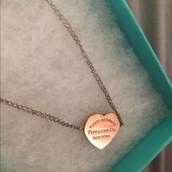 Tiffany Double Chain Heart Necklace 